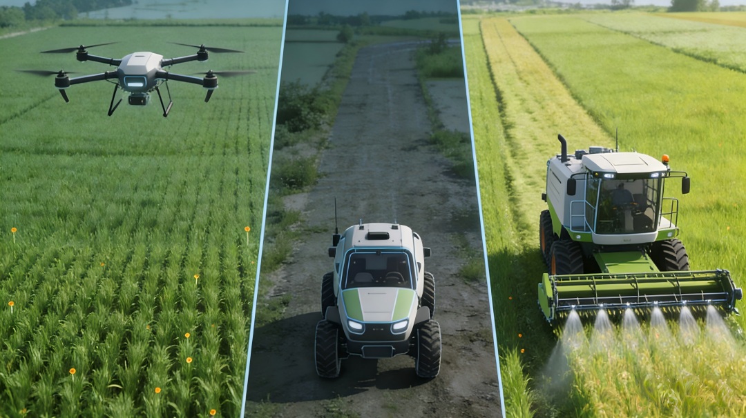 precision navigation routes for UAV agriculture drones and autonomous ground robots